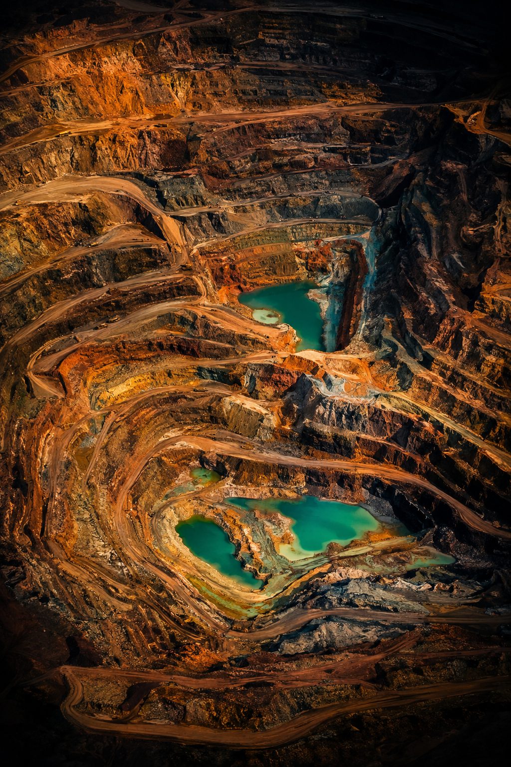 Aerial view of an open-pit mine